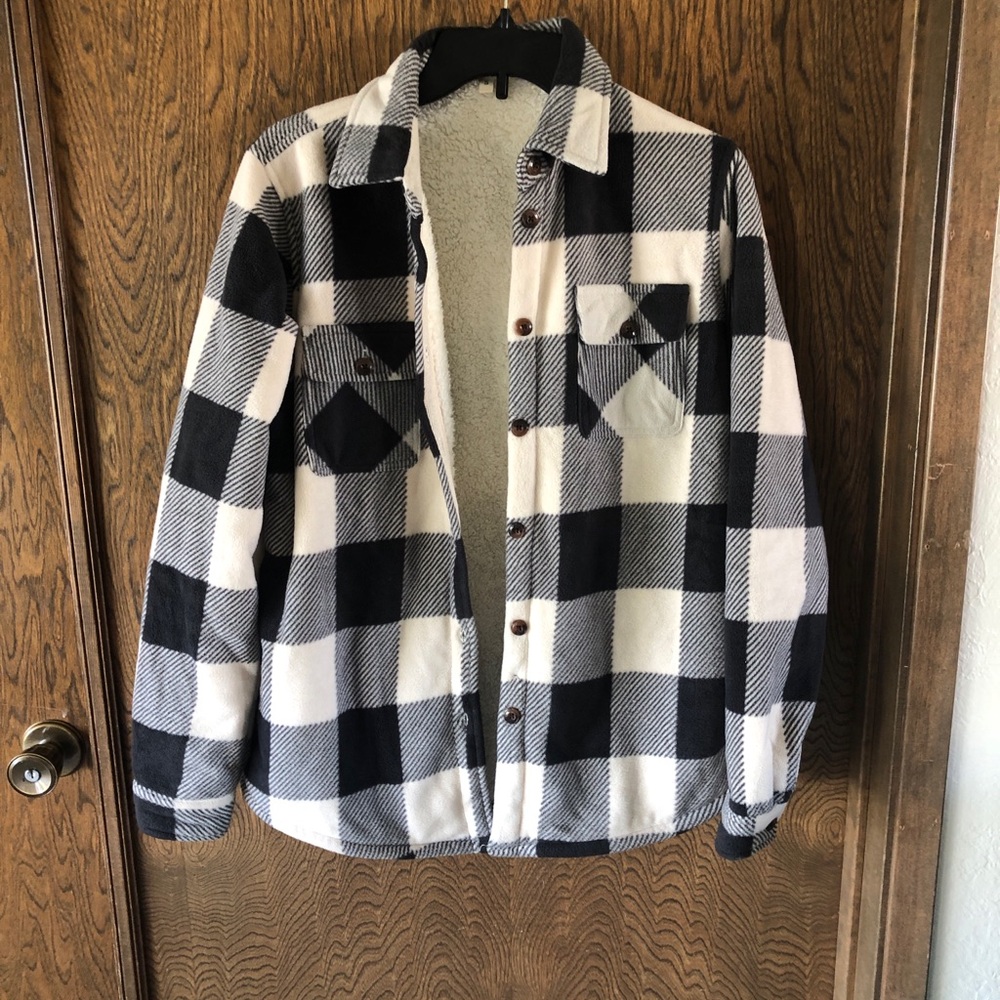 Black and White Plaid Men's Jacket